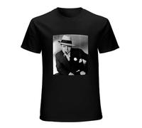 Al Capone Suit Cigar American Gangster Retro T-Shirt Graphic Tee Printed Top Mens Black Shirt L