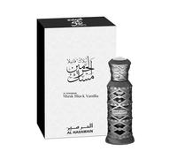 Al Haramain Musk Black Vanilla Huile de Parfum Attar 12ml | Parfum Arabe de Luxe Unisexe | Notes d’Ambre, Vanille, Épices et Boisées | Attar Oriental Concentré | Cadeau Élégant pour Femme et Homme
