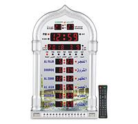AL-HARAMEEN Azan HA-4008 Horloge murale à LED pour la maison, le bureau, la mosquée Gris