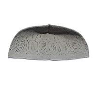 AL ITTIHAF - Casquette TAQIYAH pour homme - Chapeau Kufi respirant et léger pour prière Topi, gris clair, Taille unique