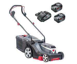 AL-KO Tondeuse électrique sans Fil 3.82 Li Easy, Largeur 38 cm, pour 2 Batteries 18 V Li-ION (2X Batterie et Chargeur inclu), pour gardin à 300 m², réglage Central de la Hauteur de Coupe en 6 Fois