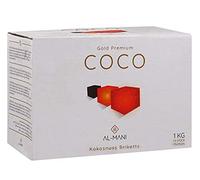 Al-Mani Gold Premium Coco Briquettes de Coco 1 kg - 25 x 25 x 25 mm - Charbon Chicha