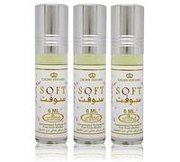 Al-Rehab Lot de 3 Huiles de Parfum Vanille Musc SOFT 6 ml Sans Alcool - Notes Sucrées de Vanilla, Caramel & Agrume - Parfum Oriental pour Femme et Homme - Fabriqué à Dubaï