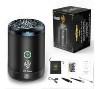 Al salama Brûleur d'encens électrique, Diffuseur d'arôme Portable Rechargeable USB,Brûleure d'encens électrique pour Voiture, Brûleur Arabe de bakhoor pour Usage Domestique(Black)