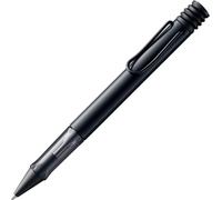 Al-Star Black Ballpoint Pen With Transparent And Ergonomic Grip - Lightweight Aluminium Barrel - Including Medium And Large Capacity M 16 Refill In Black