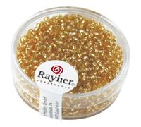 Rayher Rocailles 2 mm avec garniture argentée doré – Boîte 17 g