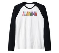 Alabama Floral Design for Women and Girls, Cute Alabama Manche Raglan