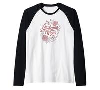 Alabama Mom Cursive Red Floral Design Cute Manche Raglan