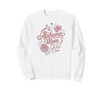 Alabama Mom Cursive Red Floral Design Cute Sweatshirt