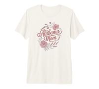 Alabama Mom Cursive Red Floral Design Cute T-Shirt Haut de Gamme