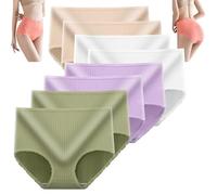 ALACEG Lot de 8 Culottes Anti-Fuite Taille Haute améliorées, Culottes Vicsecrets Absorbant l'humidité, Slips Grande Taille (8 PCS-F,XL)