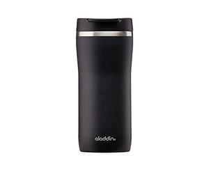 Aladdin Barista Mocca Thermavac Leak-Lock Stainless Steel Mug 0.35L Lava Black - Étanche - Tasse à Double Paroi Isolante - Garde Chaud 3 Heures - Sans BPA - Va au Lave-Vaisselle