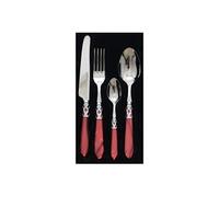 BUGATTI Set de 24 couverts Aladdin – Acier inoxydable 18/10, manches bordeaux nacré, 6 personnes
