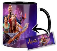 Aladdin Will Smith Mena Massoud Naomi Scott A Tasse Ceramique Intérieure et Poignée Noire Mug