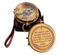 ALADEAN Boussole religieuse chrétienne de 7 cm - The Lord Will Guide | Cadeau de baptême réconfortant - Cadeau de communion 2025, remise de diplôme 2026