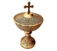 ALADEAN Grand Ciborium vintage de 25,4 cm avec croix celtique - Catholique chrétienne hôte Ciborium Ciboria | Cadeaux médiévaux de la Renaissance et de la communion