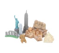 Aladeno 10 pièces Figurines de bâtiments Anciens Miniatures Autour du Monde Ville Miniatures bâtiments Vie comme des bâtiments Anciens célèbres Figurines Kits de Collection de