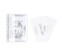 Aladeno Enveloppes de défi d'économie d'argent Livre de budget 6 trous Transparent Souple Etanche Portable PVC Livre de défi d'épargne Sacs à feuilles mobiles Organisateurs (2.5k)