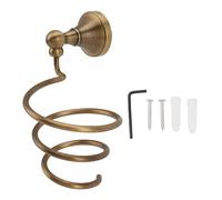Aladeno Support de Sèche-Cheveux Organisateur Rétro Mural en Cuivre Sèche-Cheveux Support de Rangement Vintage Spirale Sèche-Cheveux Cintre Support Mural pour Crochet de