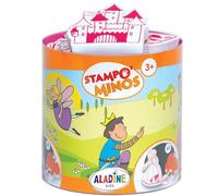 Aladine - 10 Tampons Contes de Fées avec Encreur - Tampons Enfant dès 3 ans - Stampominos - Encre Lavable - Princesse Château Magie - Activité Enfant Dessin Garçon Fille - Idée Cadeau - 85114