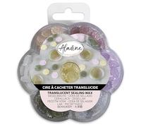 Aladine - 182 Perles de Cire à Cacheter Translucides - 7 Couleurs - Pour Créer Sceau de Cire Rose, Vert, Jaune, Blanc, Rouge - Faire Part Mariage, Naissance, Lettres, Courriers & Cadeaux - 72660