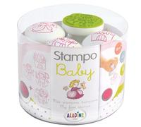 Aladine - 4 Tampons Princesse avec Encreur - Stampo Baby - Activité Manuelle Enfant 2 ans, Tampons Bébé - Encre Lavable - Faciles à Manipuler - Cadeau Loisir Créatif - Dès 18 mois - 03809