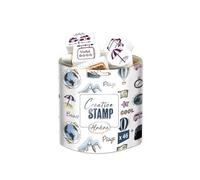 Aladine - 46 Tampons Voyage avec Encreur Noir - Pour Personnaliser Carnets de Voyage, Albums, Cartes Postales - Scrapbooking, Bullet Journal, Vacances, Travel - Creative Stamp - 03746