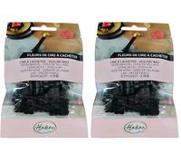 Aladine - 60 Perles de Cire à Cacheter - Noir - Pour Créer Sceau de Cire - Fleurs de Cire - Faire Part Mariage, Naissance, Lettres, Courriers, Menus & Cadeaux - 72658 (Lot de 2)