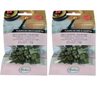 Aladine - 60 Perles de Cire à Cacheter - Vert Kaki Nacré - Pour Créer Sceau de Cire - Fleurs de Cire - Faire Part Mariage, Naissance, Lettres, Courriers, Menus & Cadeaux - 72649 (Lot de 2)