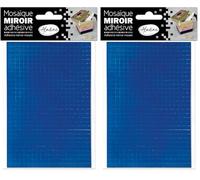 Aladine - Carrés Miroirs Adhésifs Bleu - Mosaique - Loisirs Créatifs - 72674 (Lot de 2)