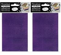 Aladine - Carrés Miroirs Adhésifs Violet - Mosaique - Loisirs Créatifs - 72673 (Lot de 2)