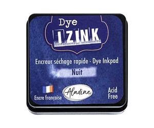 Aladine - Encreur Izink Dye Bleu Nuit - Encreur à Séchage rapide pour Tampons et Pochoirs - Scrapbooking et Carterie Créative - Encre Française - Taille M - 5 x 5 cm - Couleur Bleu Nuit 19270