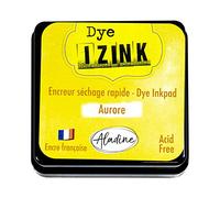 Aladine - Encreur Izink Dye Jaune Aurore - Encreur à Séchage rapide pour Tampons et Pochoirs - Scrapbooking et Carterie Créative - Encre Française - Taille M - 5 x 5 cm - Couleur Jaune 19251