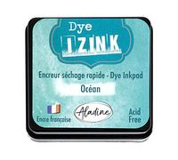 Aladine - Encreur Izink Dye Océan - Encreur à Séchage rapide pour Tampons et Pochoirs - Scrapbooking et Carterie Créative - Encre Française - Taille M - 5 x 5 cm - Couleur Océan Turquoise 19262