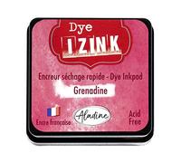 Aladine - Encreur Izink Dye Rouge Grenadine - Encreur à Séchage rapide pour Tampons et Pochoirs - Scrapbooking et Carterie Créative - Encre Française - Taille M - 5 x 5 cm - Couleur Rouge Grenadine