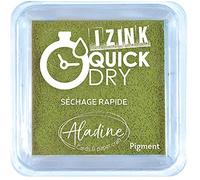 Aladine - Encreur Izink Quick Dry - Encreur à Séchage Rapide - Scrapbooking, Bullet Journal et Carterie Créative - Taille M - 5 x 5 cm - Couleur Vert Olive