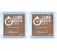 Aladine - Encreur Izink Quick Dry - Encreur à Séchage Rapide - Scrapbooking, Bullet Journal et Carterie Créative - Taille M - 5 x 5 cm - Couleur Cuivre (Lot de 2)