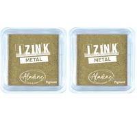 Aladine Encreur Izink Quick Dry, Or, 5 x 5 cm 19548 (Lot de 2)