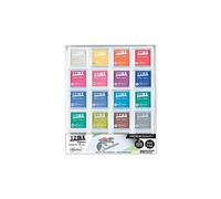 Aladine - Encreurs Izink Pigment - Set de 20 Encreurs Coloris Assortis - Set Encreurs pour Tampons Scrap, Embossing, DIY, Loisirs Créatifs - 5 x 5 cm