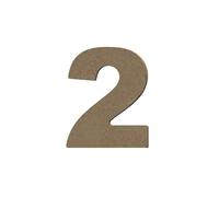 Aladine - Gomille Alphabet Chiffre 2 - Support en Bois à Peindre et Décorer - Idéal Déco Intérieure, Chambre, Anniversaire - Bois Naturel 100% Français - Taille 15cm, Épaisseur 6mm