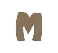 Aladine - Gomille Alphabet Lettre M - Support en Bois à Peindre et Décorer - Idéal Déco Intérieure, Chambre, Anniversaire - Bois Naturel 100% Français - Taille 8cm, Épaisseur 6mm