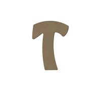 Aladine - Gomille Alphabet Lettre T - Support en Bois à Peindre et Décorer - Idéal Déco Intérieure, Chambre, Anniversaire - Bois Naturel 100% Français - Taille 8cm, Épaisseur 6mm