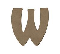 Aladine - Gomille Alphabet Lettre W - Support en Bois à Peindre et Décorer - Idéal Déco Intérieure, Chambre, Anniversaire - Bois Naturel 100% Français - Taille 15cm, Épaisseur 6mm