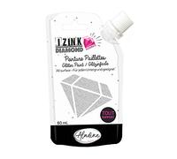Aladine - Izink Diamond 24 Carats Argent - Peinture Pailletée Effet Holographique Arc-en-Ciel - Paillettes Ultra Concentrées - Décoration Tous Supports - DIY et Loisirs Créatifs - 80 ml
