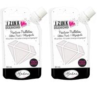 Aladine - Izink Diamond 24 Carats - Glitter Paint with Rainbow Effect - Ultra Concentrated Glitter - Decoration Any Support - DIY and Creative Leisure - 80 ml - Pearly (Lot de 2)