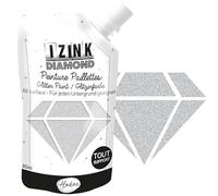 Aladine - Izink Diamond Argenté 80 ml - Peinture Pailletée - Pour Tout Support : Papier, Tissu, Béton, Métal, Bois - DIY et Loisirs Créatifs - Déco Brillante - Gris Argent