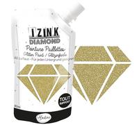 Aladine - Izink Diamond - Peinture Pailletée - Ultra Concentrée en Paillettes - Décoration Tout Support - DIY et Loisirs Créatifs - Made in France - Gourde Souple 80 ml - Doré