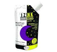 Aladine - Izink Diamond Glow - Peinture Pailletée le Jour, Phosphorescente la Nuit - Ultra Couvrante, Tout Support - DIY et Loisirs Créatifs - Gourde Souple 60 ml - Violet 82096