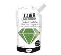 Aladine - Izink Diamond - Peinture Pailletée - Ultra Concentrée en Paillettes - Décoration Tout Support - DIY et Loisirs Créatifs - Made in France - Gourde Souple 80 ml - Vert Foncé