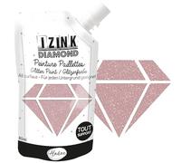 Aladine - Izink Diamond Rose Poudré 80 ml - Peinture Pailletée - Pour Tout Support : Papier, Tissu, Béton, Métal, Bois - DIY et Loisirs Créatifs - Rose Brillant - 80828